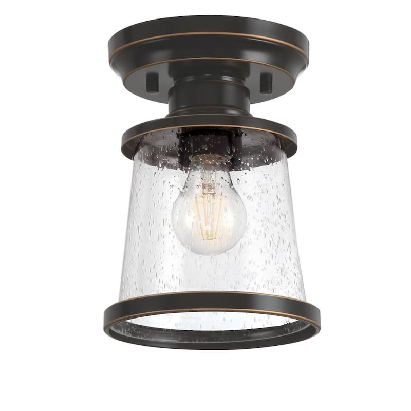 Westinghouse Emma Jane 7" Wide Outdoor Semi-Flush Ceiling Fixture - Amber Bronze