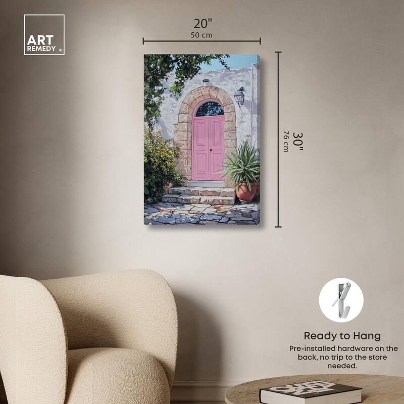 Pink Door II Canvas by Art Remedy, Gallery Wrapped