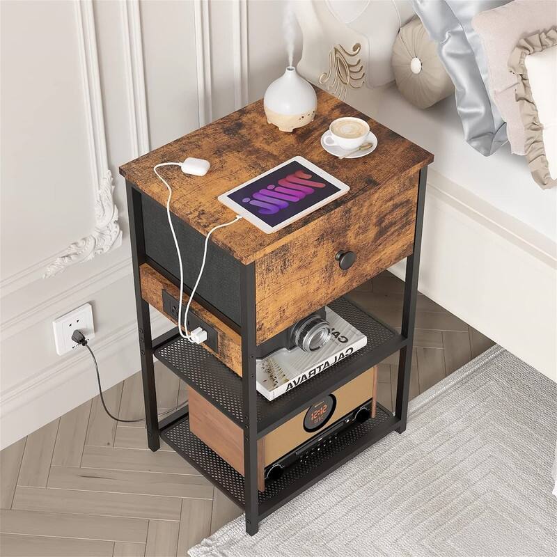 set of 2 with Charging Station - 17.5"D x 7.2"W x 13.5"H