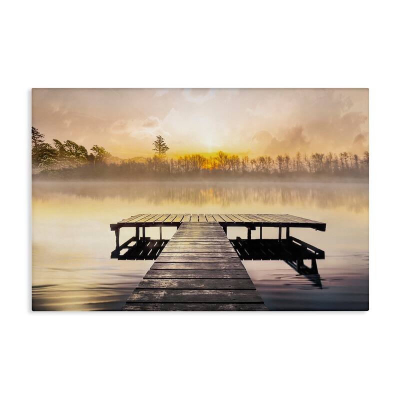 Stupell Summer Sunrise Dock Canvas Wall Art Design By Mike Calascibetta - 45 x 30