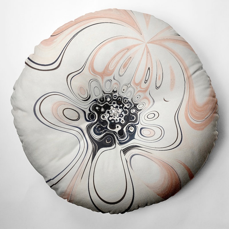Bohemian & Eclectic Cappuchino Design Tufted Floor Pillow - 30" Diameter - X2