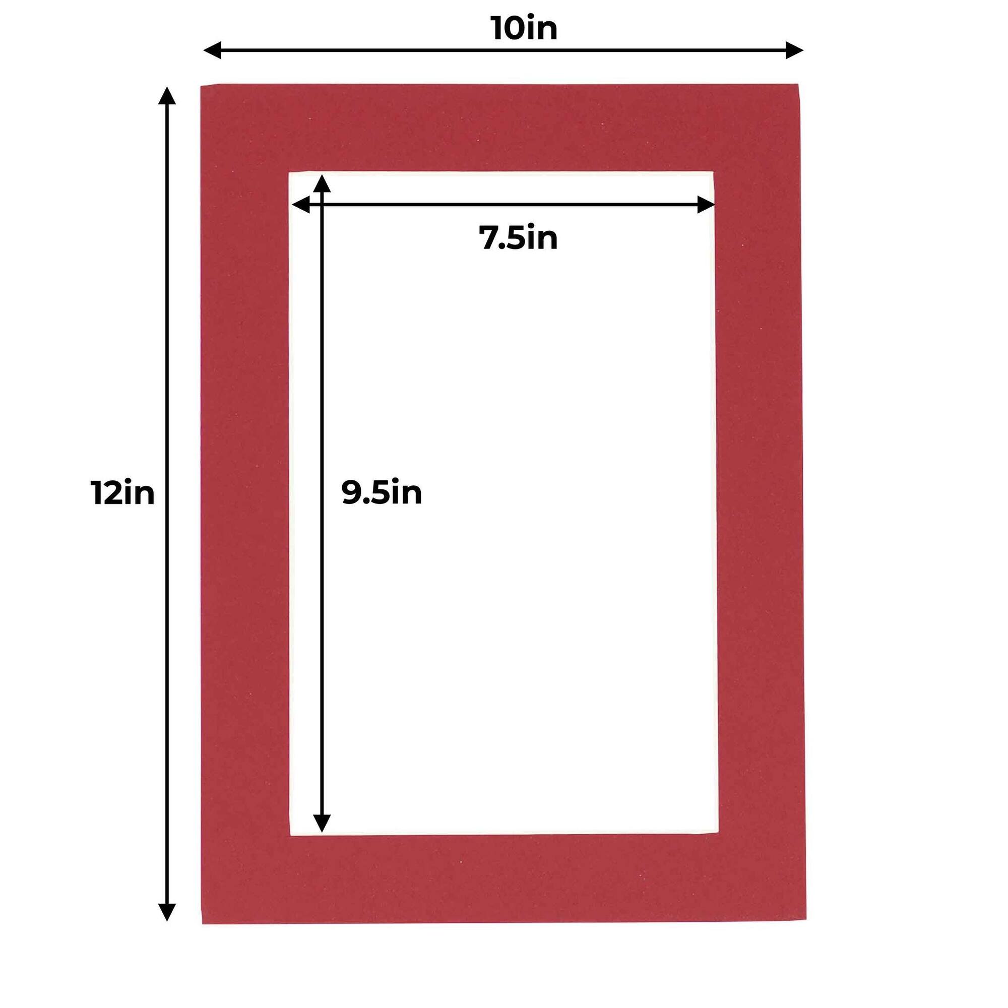 8x10 Mat for 10x12 Frame Precut Mat Board AcidFree Deep Red 8x10