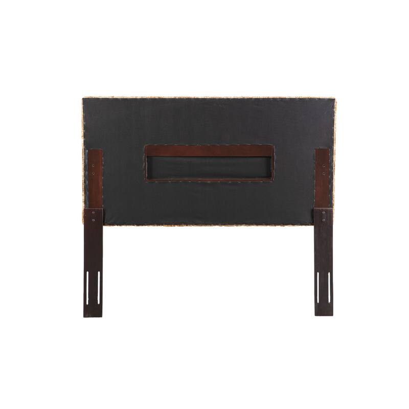 Woven Rattan Adjustable-Height Headboard with Solid Mahogany Frame
