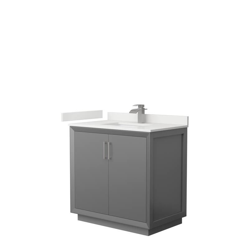 Strada 36-inch Single Vanity, Quartz Top