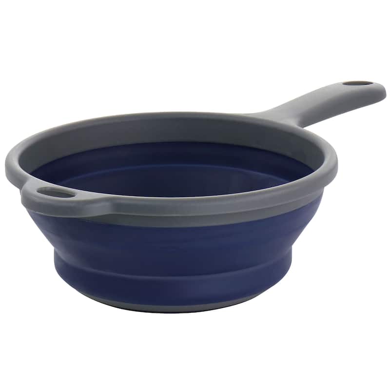 Oster Bluemarine Collapsible Polypropylene Colander with Handle - 7.6 Inch Diameter - Blue - 1 Piece - 7.6 Inch Diameter