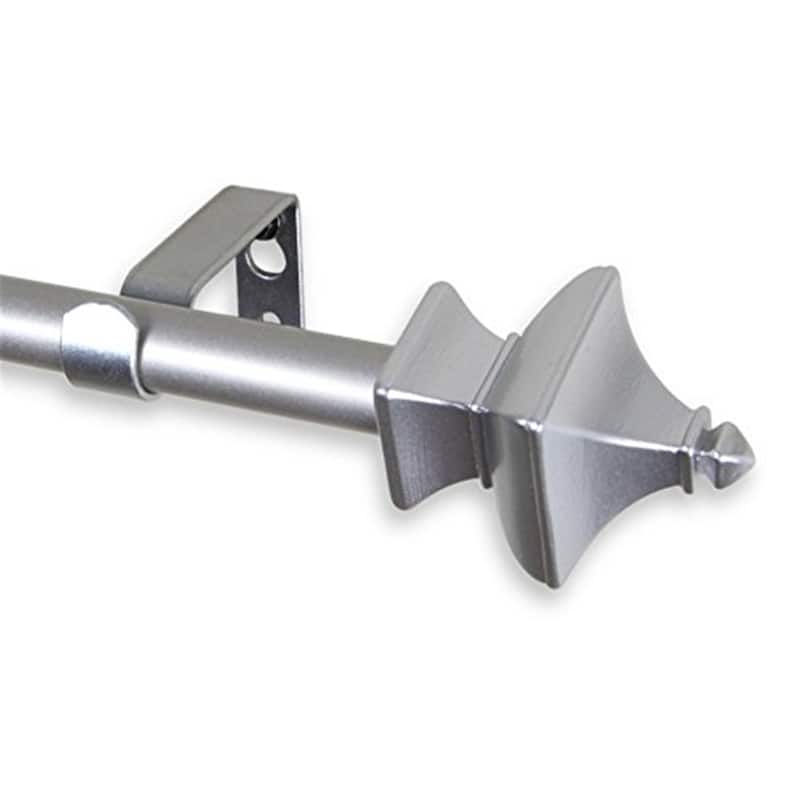 Decorative Curtain Rod - Satin Nickel Finish, Adjustable 28-48 Inch, Includes Mounting Hardware - 48