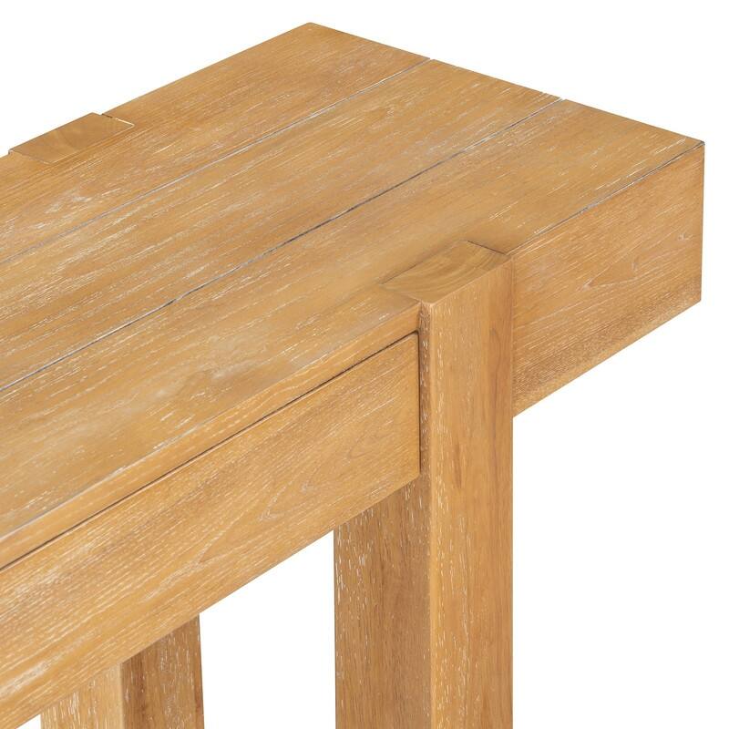 Modern 47.2" Wooden Console Table with Hidden Drawer and Side Power Outlet for Entryway or Living Room