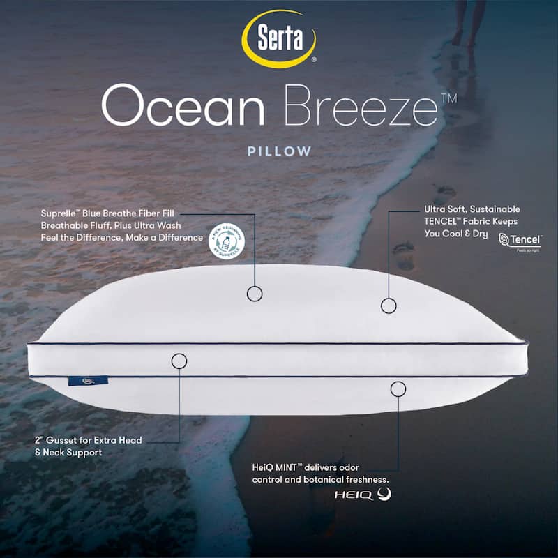 Serta Ocean Breeze Pillow - White