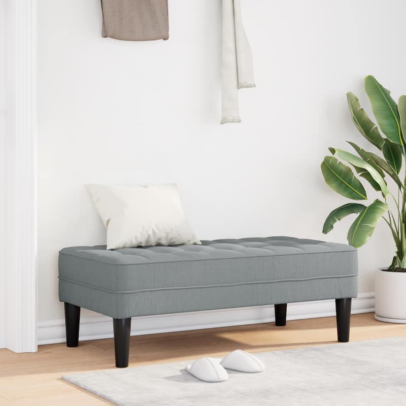 Elegant Fabric Storage Ottoman in Multiple Colors - 44.5 x 22.4 x 15.4 in - Light gray