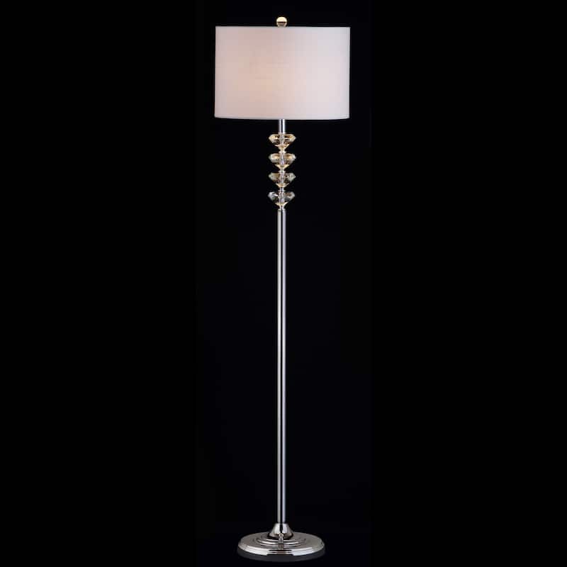 Aria 60.5" Crystal/Metal LED Floor Lamp, Clear/Chrome by JONATHAN Y - 60.5" H x 15" W x 15" D