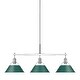 preview thumbnail 1 of 7, Golden Lighting 3306-LP CH Orwell 3 Light 36" Wide Linear Pendant Chrome / Pine Green Shades