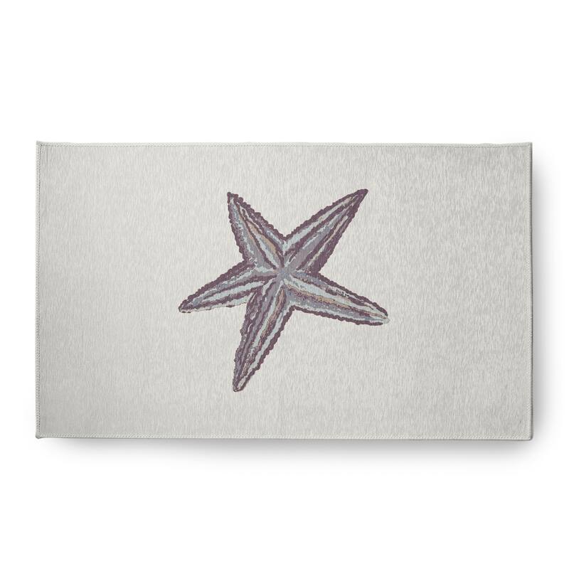 Starfish Nautical Chenille Rug - Dusty Purple - 18" x 30"