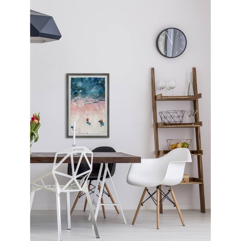 Beach Scene Framed Painting Print - Coastal Wall Art Decor - Victorian Style Home Decor