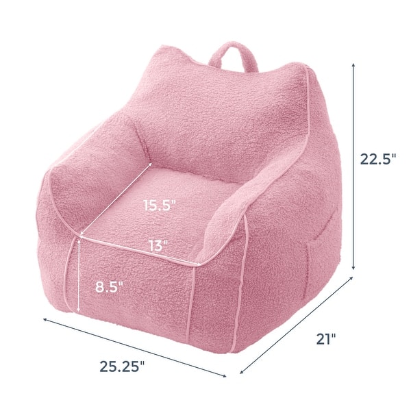 dimension image slide 4 of 12, Children's Bean Bag Chair,Corduroy Bean Bag Sofa with Armrests