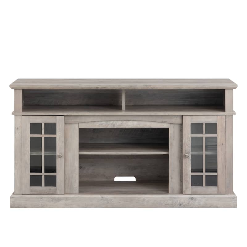 Gray 58" American Fireplace TV Stand with Electric Fireplace for TVs Up to 65"