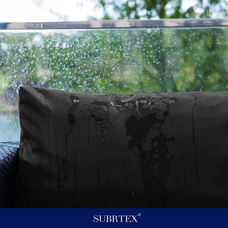 Subrtex PU Leather Cushion Pillow Covers for Sofa Patio Couch Bench