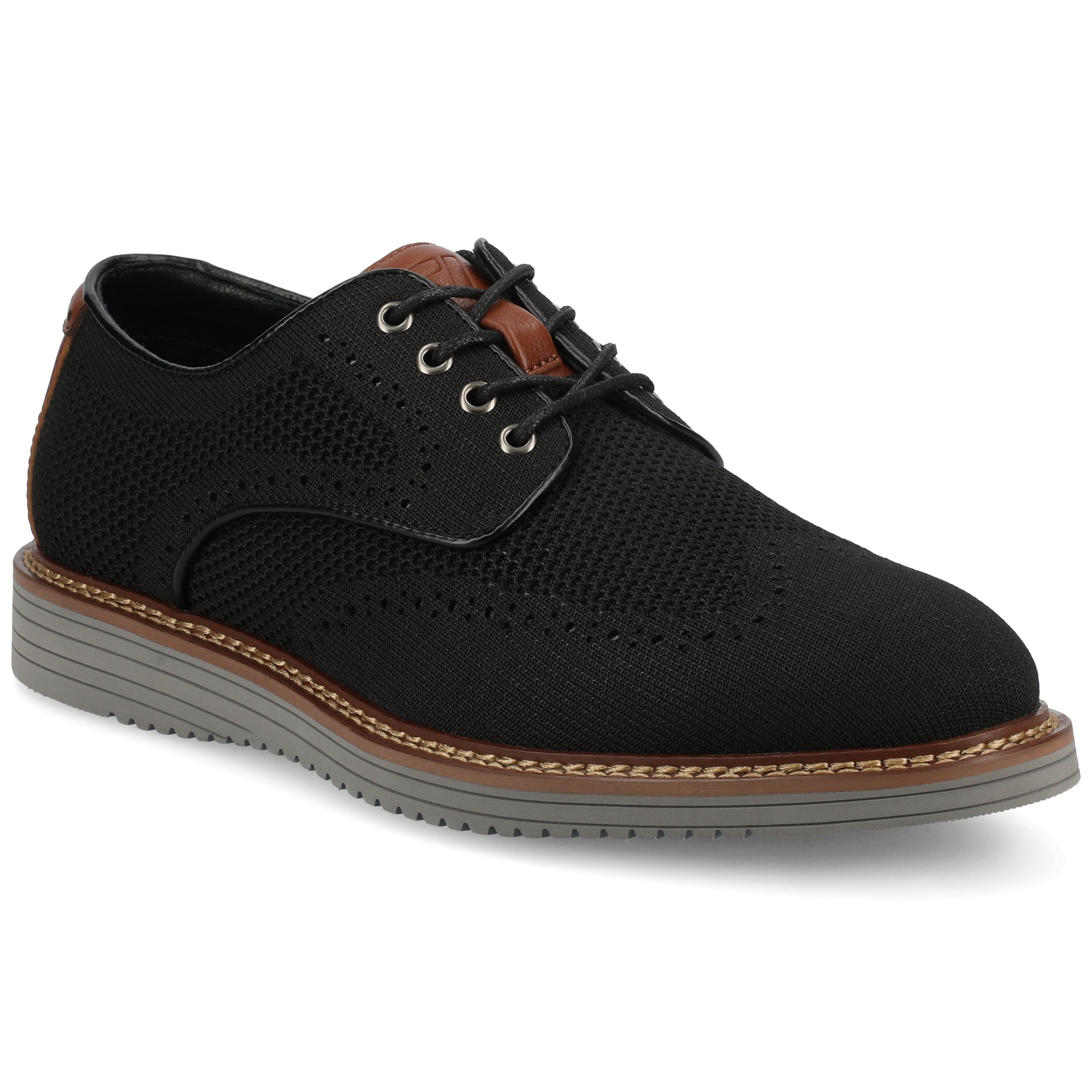 Vance Mens Whitaker Casual Knit Hybrid Wingtip Dress Shoe