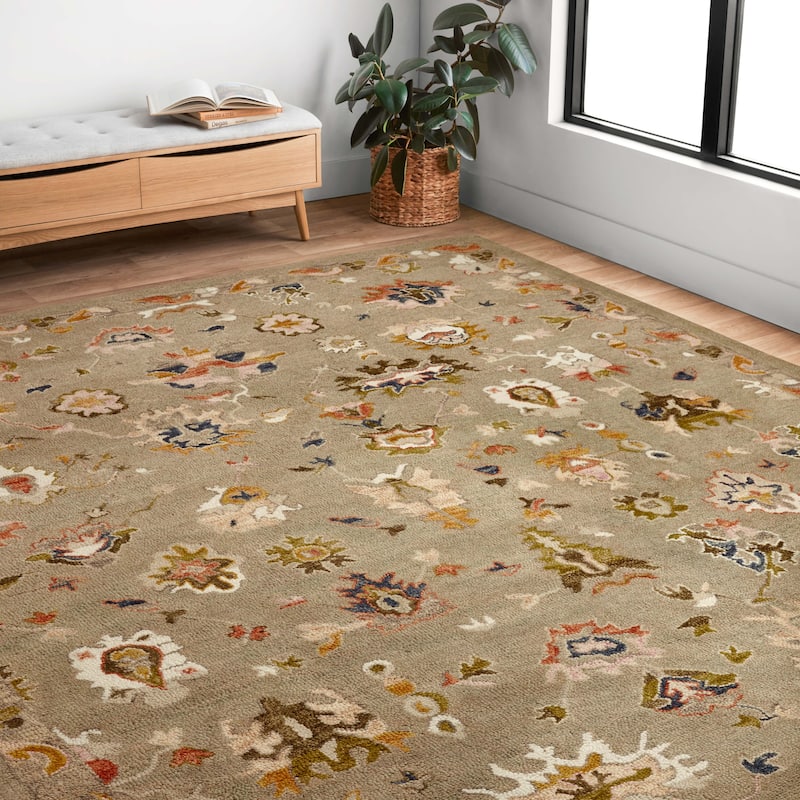 Alexander Home Megan Traditional Floral Area Rug - 2'-3" x 3'-9" - Grey / Multi - Rectangle
