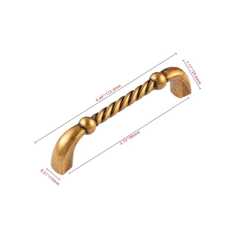 Utopia Alley Naples Cabinet Ring Metal Drawer Pull knob/Pull, Antique European Brass, knobs 1.48"/3.75"/5" center to center