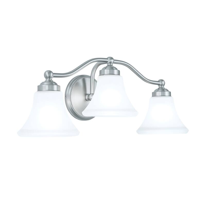 Soleil 22.25-inch Wide 3-Light Vanity Light in Brushed Nickel - 22.25 - Brushed Nickel