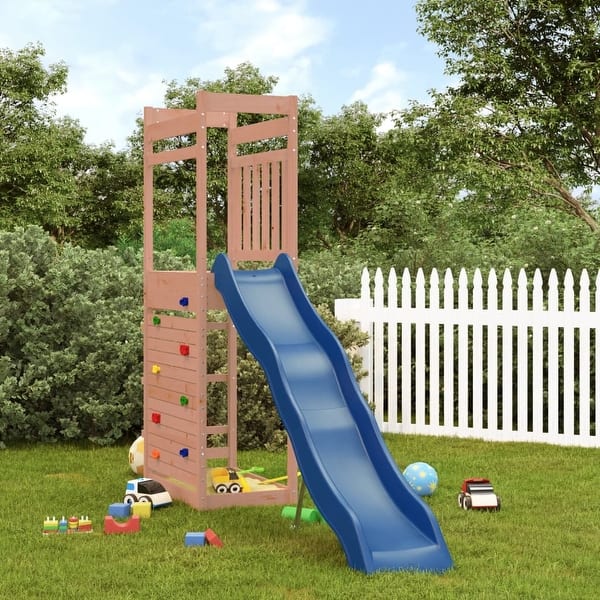 slide 2 of 18, vidaXL Outdoor Playset Outdoor Backyard Playground Equipment for Kids Age 3-8 - 20.9" x 99.2" x 81.5" Brown Douglas