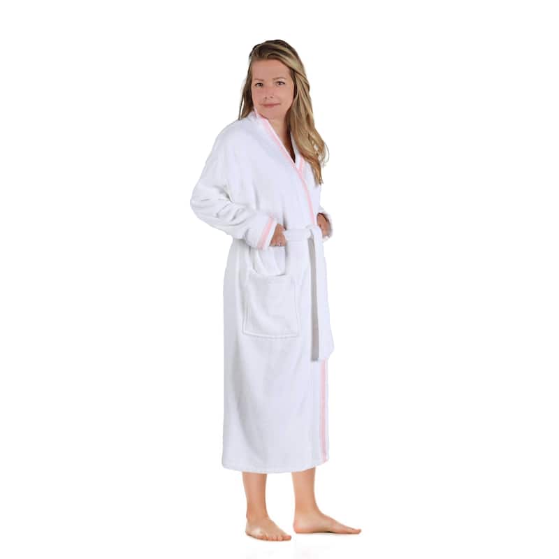 Superior Unisex Turkish Cotton Terry Kimono Bathrobe with Embroidery Robe