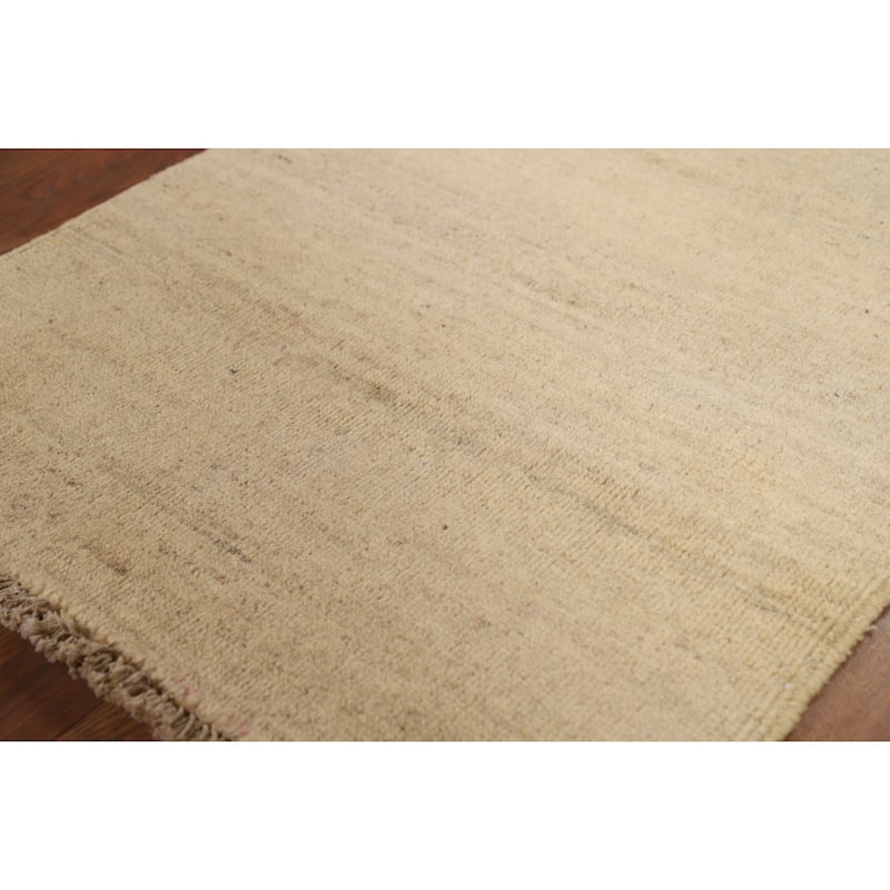 Contemporary Gabbeh Oriental Foyer Rug Hand-Knotted Solid Wool Carpet - 2'2"x 3'0"