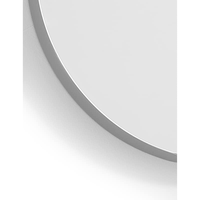 SUNBOW Large Silver Flat Round Wall Mirror - 30 inches