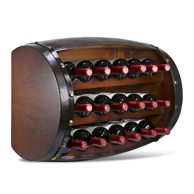 CoTa Global Napoleon Mounted Wall Wine Rack for 18 Wine Bottles - 23.25Lx12Wx17.5H inches.