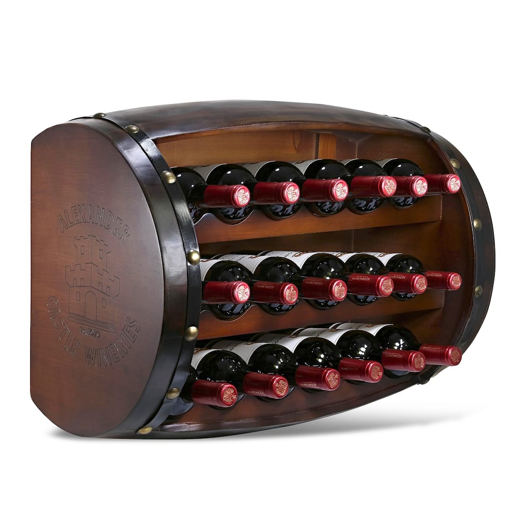 CoTa Global Napoleon Mounted Wall Wine Rack for 18 Wine Bottles - 23.25Lx12Wx17.5H inches.