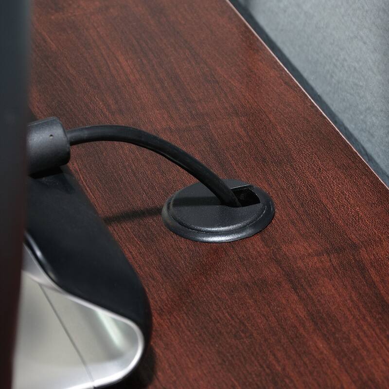 Engineered Wood Transitional Computer Desk Slide-Out Keyboard Tray