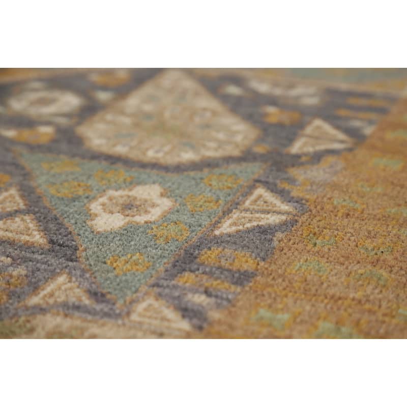 Geometric Kazak Oriental Area Rug Handmade Traditional Wool Carpet - 6'8" x 9'8"