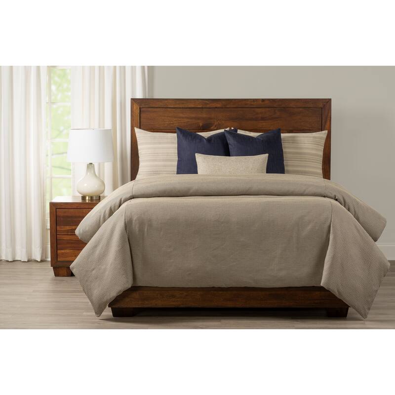 McGraw Bluebell & Biscuit Stripe Duvet Cover and Insert Set - Full - 7 Piece