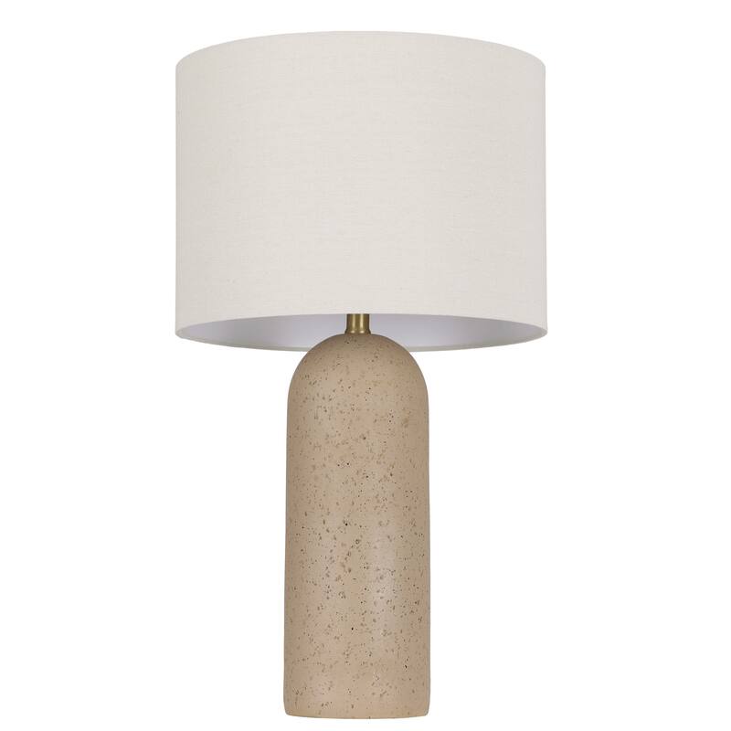 26" Painted Ceramic Accent Table Lamp with Drum Linen Shade