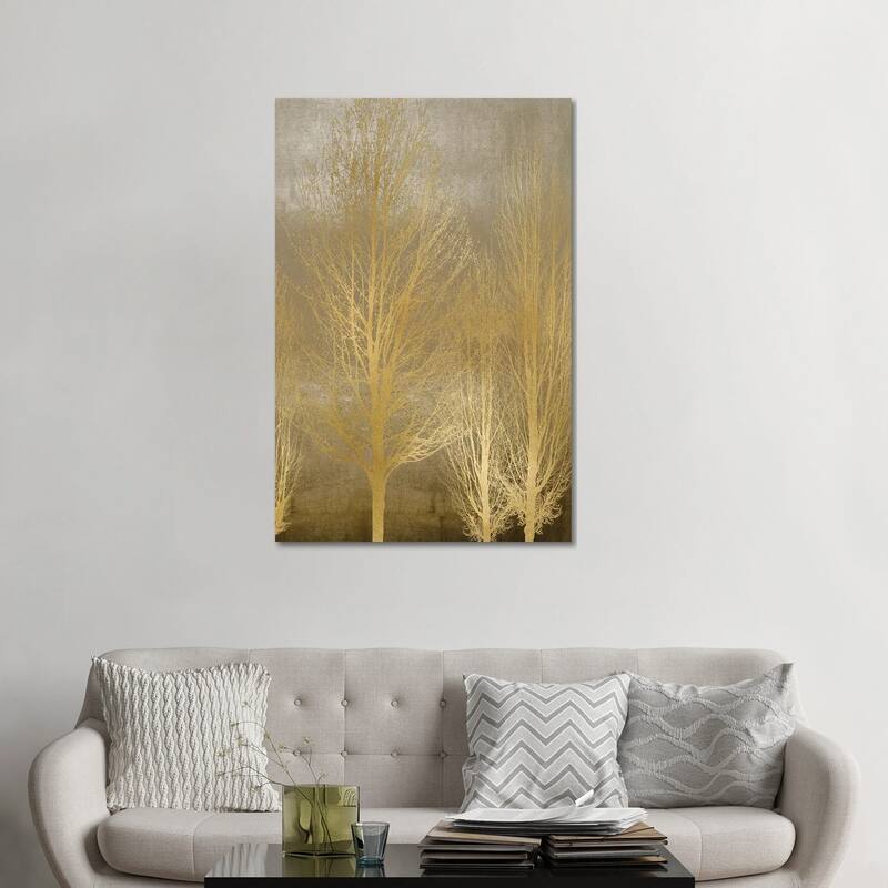 iCanvas "Gold Trees On Brown Panel II" by Kate Bennett Canvas Print - 48x32x1.5