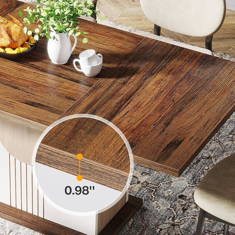 Wood Dinner Table, Kitchen Dining/Living Room Accent Dinner Table Gathering Table