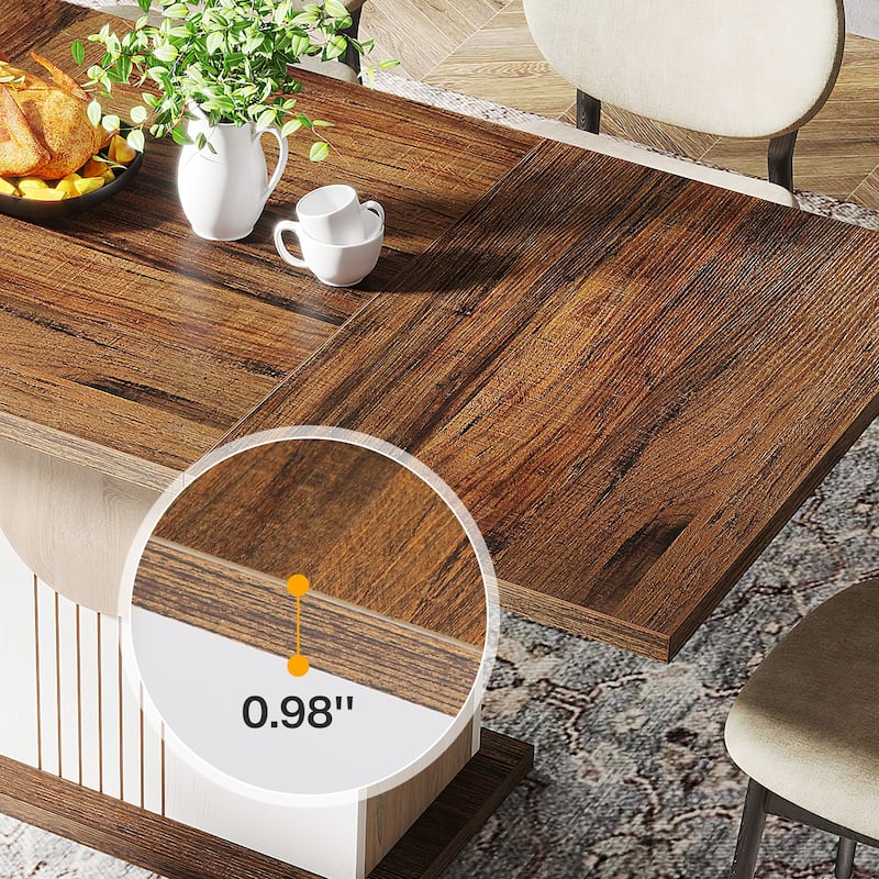 Wooden Dining Table, Kitchen Dinner Table, Dining/Living Room Accent Dinner Table Family Gathering Table