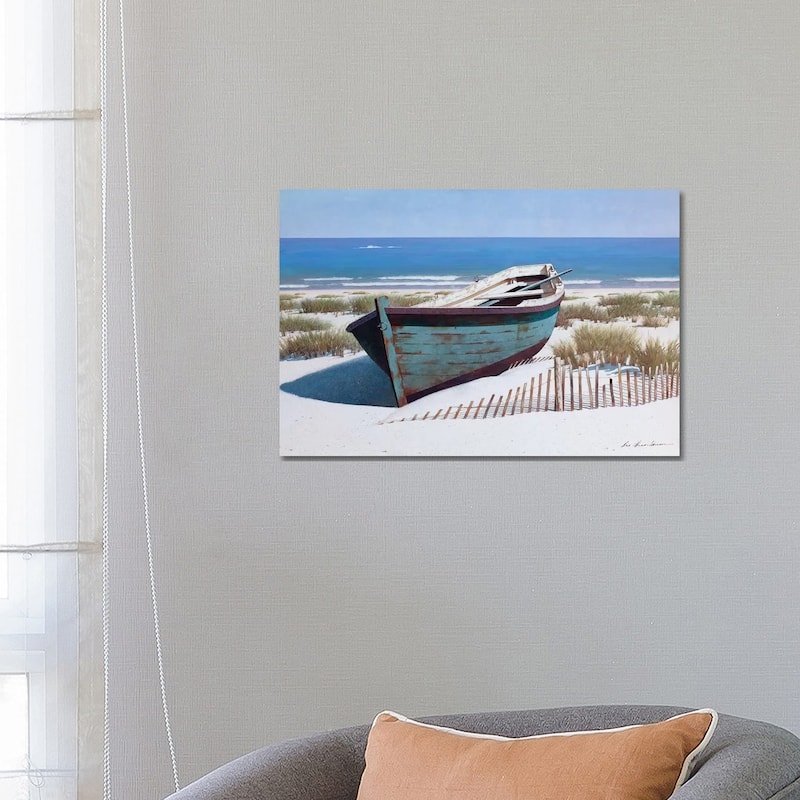 iCanvas "Blue Boat on Beach" by Zhen-Huan Lu Canvas Print - 18x26x1.5