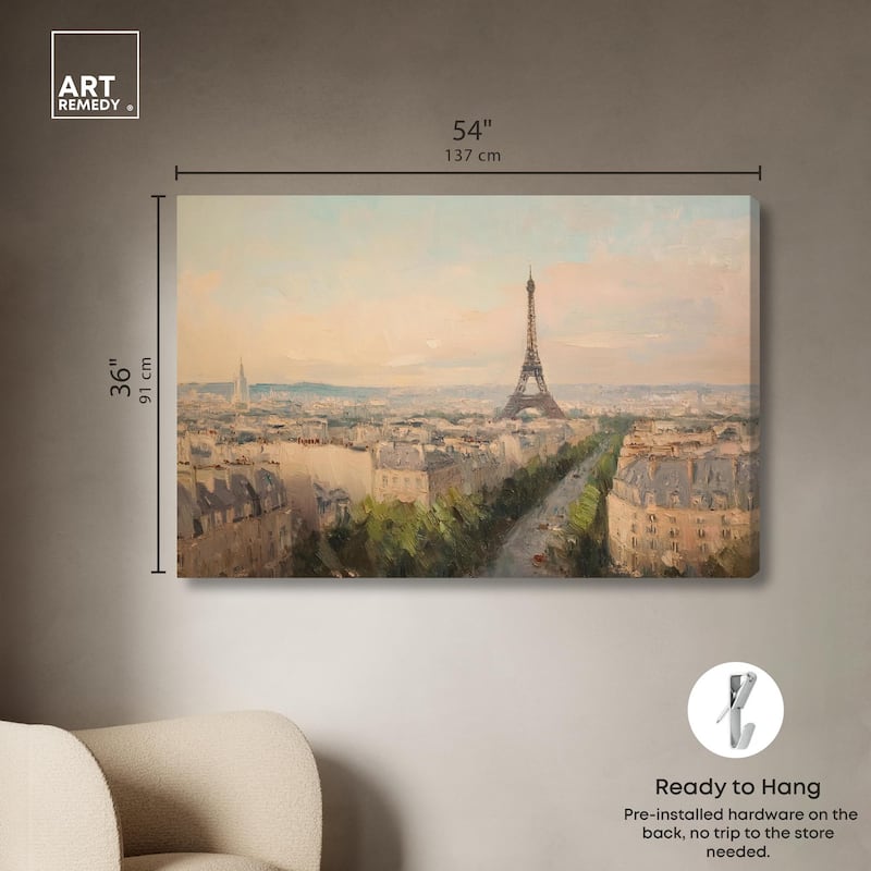 Early Morning Paris Canvas by Art Remedy, Gallery Wrapped