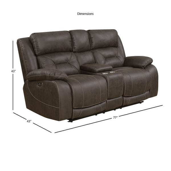 dimension image slide 1 of 2, Asbury Power Reclining Loveseat with Console by Greyson Living