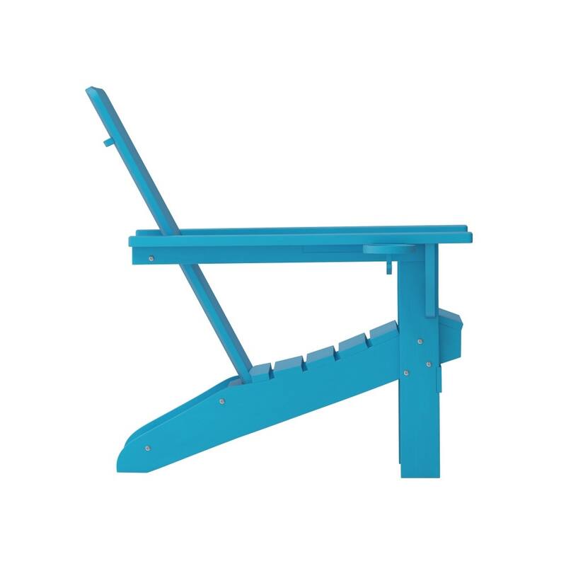 Commercial Grade All-Weather Adirondack Chair with Swiveling Cupholder