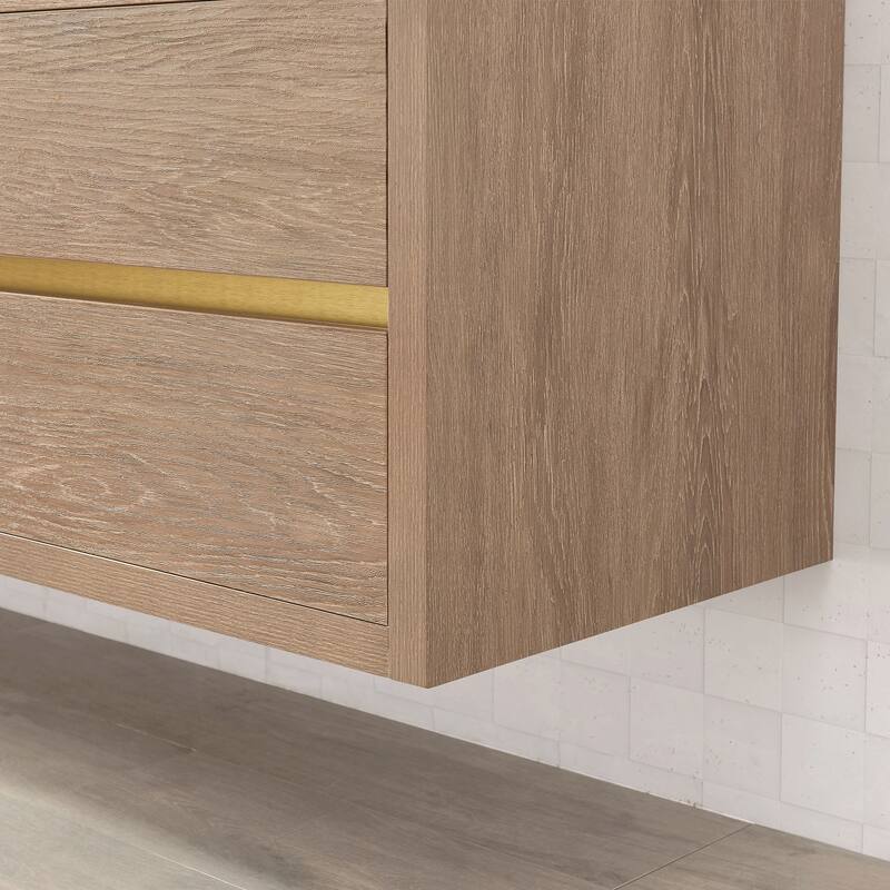 Miseno MV-ALIS84-WHT-NM Palencia 84" Wall Mounted Double Basin Vanity