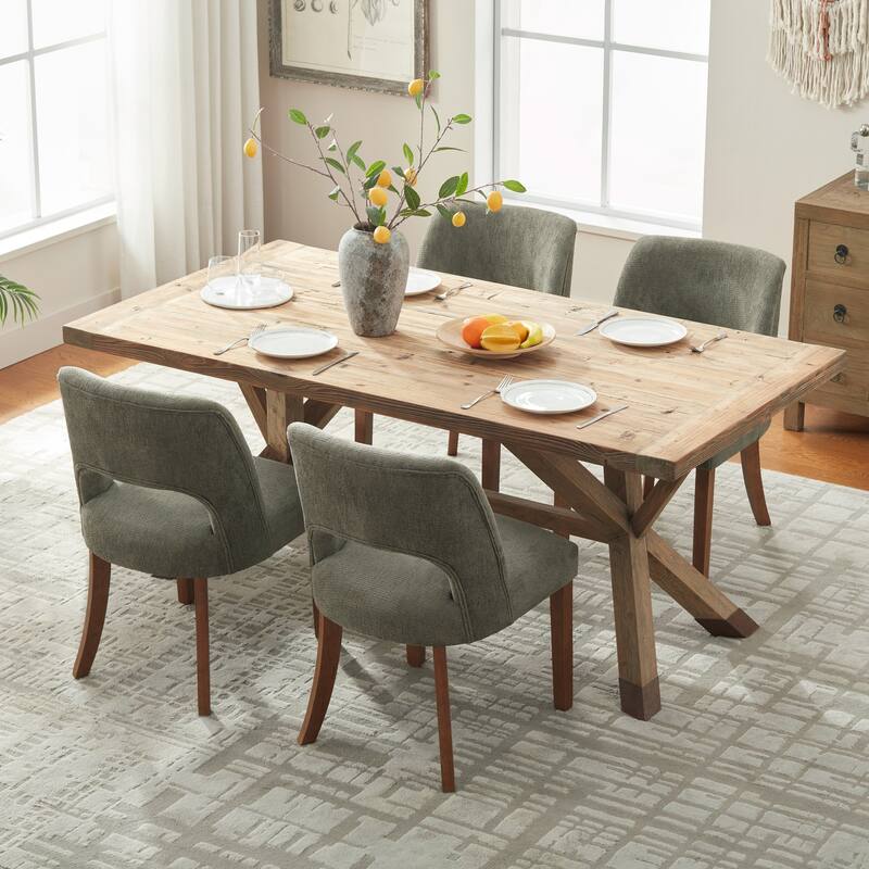 Wooden Dining Chairs Set of 2/4/6,Modern Fabric Upholstered Dining Room Chair Kitchen Chairs