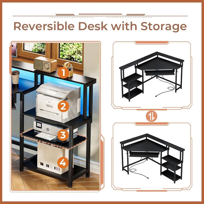 Triangle Corner Desk Small Computer Desk Storage Shelves