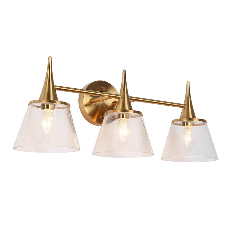 Mola Modern Gold 1/2/3/4-Light Bathroom Vanity Lights Glass Wall Sconces