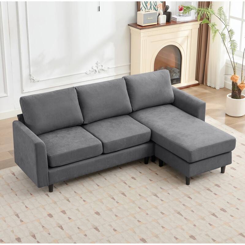 Snow Velvet Sectional Sofa