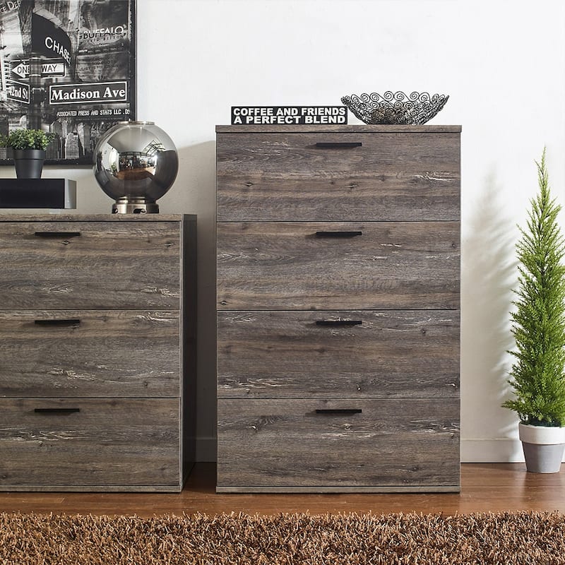 Oliver Farmhouse Four-Drawer Jumbo Chest - Grey
