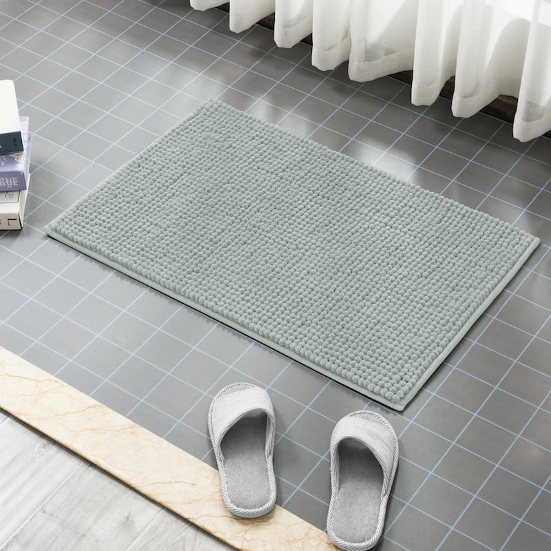 Subrtex Luxury Chenille Bath Rugs Soft Bathroom Mats