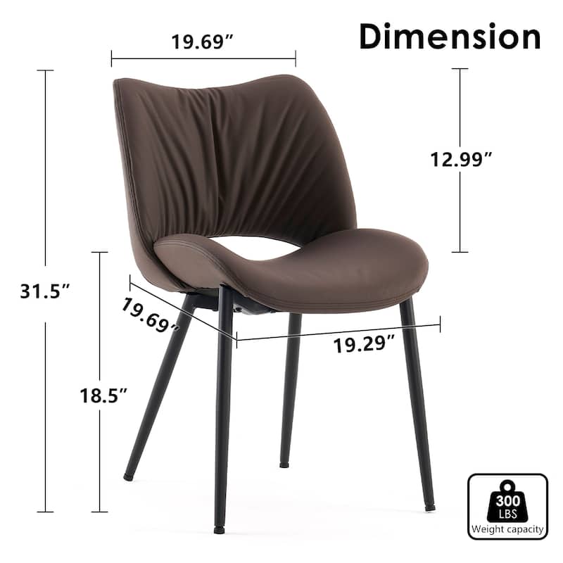 Modern PU Leather Dining Chairs Set of 2, Upholstered Kitchen Chairs