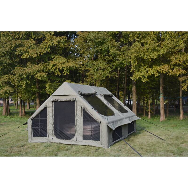 9.8 x13ft Inflatable Camping Tents with Hand Pump, Air Glamping Tents, Easy Setup Waterproof and Windproof Blow up Tent